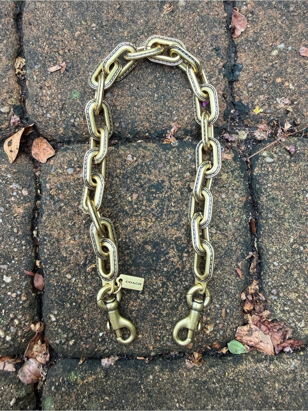 Coach Gold Tone Chunky Chain Replacement Shoulder Strap 18” - Picture 2 of 7